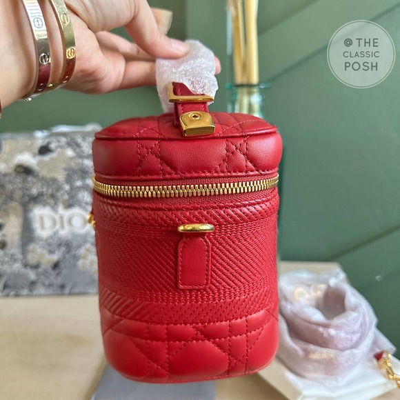 BNWT DIOR TRAVEL VANITY LAMBSKIN SMALL  LEATHER CROSSBODY BAG - Picture 6 of 12